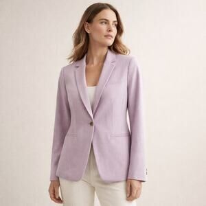 Banana Republic Long & Lean Lavender Blazer Tailored One-Button Jacket